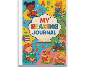 Buntes Kinderlesejournal, lustige Charaktere, Buch-Liebhaber-Geschenk