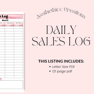 Registro diario de ventas (PDF imprimible y PDF con 121 páginas)