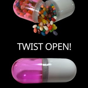 The Original - Giant Faux Pill Capsule - TWIST OPEN - Resin Art Sculpture
