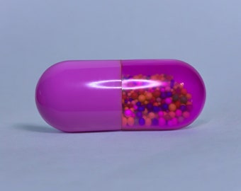 The Original - Giant Faux Pill Capsule - PURPLE - Resin Art Sculpture