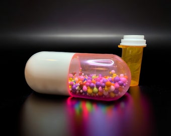 The Original - Giant Faux Pill Capsule - Resin Art Sculpture