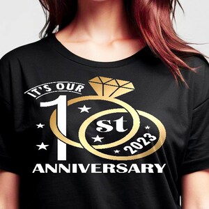 It's our 1st Anniversary 2023, aangepaste SVG-bestanden voor Cricut - Cricut, silhouetsnijbestand, converteren naar SVG, logo naar vector, aangepast grafisch ontwerp
