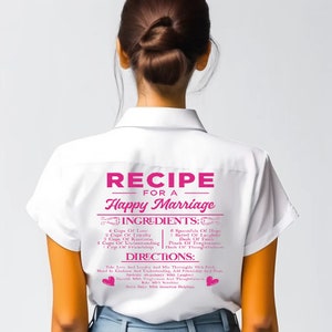 Ricetta per un matrimonio felice, file SVG personalizzati per Cricut - Cricut, file di taglio silhouette, Converti in SVG, Logo in vettore, Design grafico personalizzato