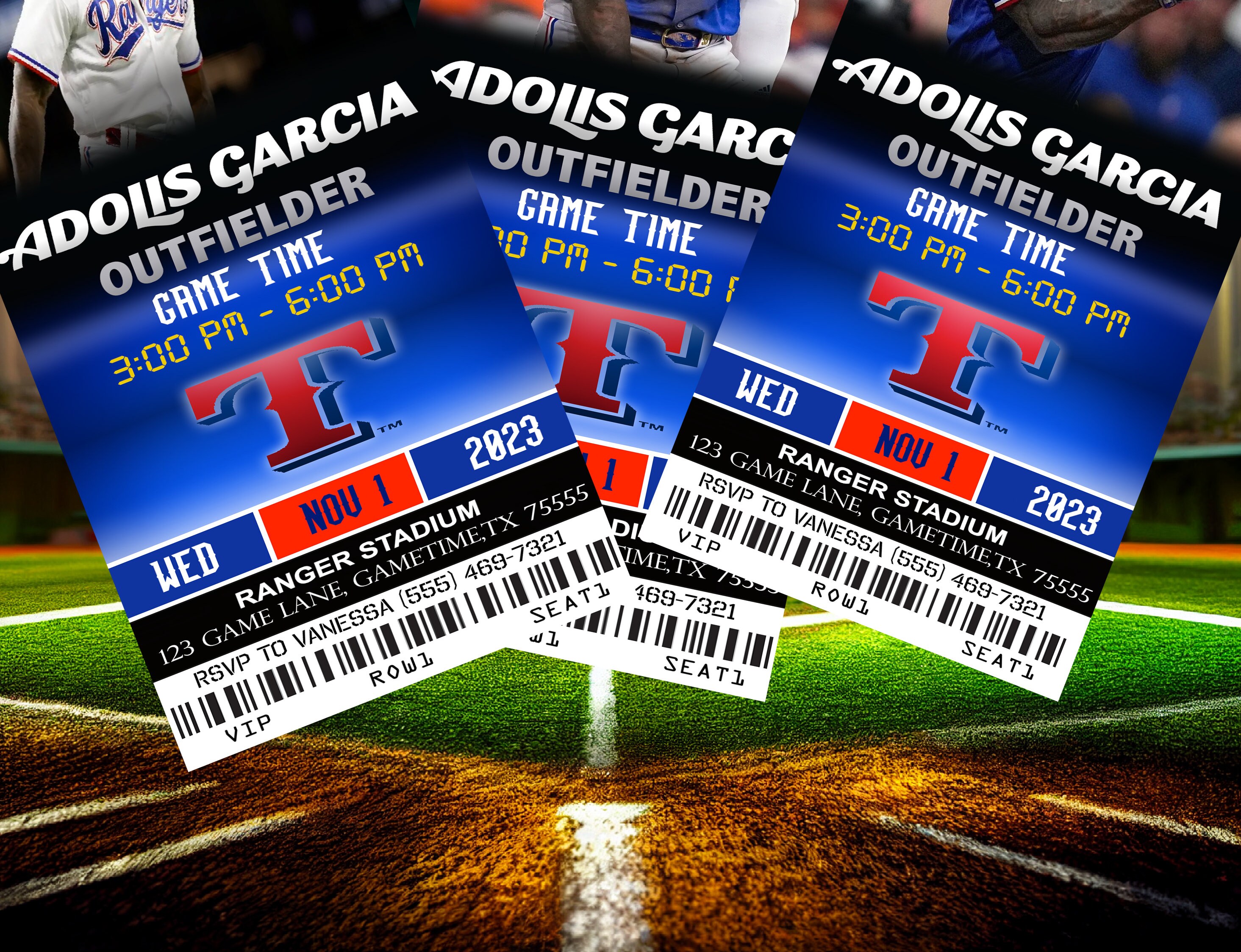 Texas Rangers Themed Ticket Invitation, Rangers Ticket Invite, TX ...