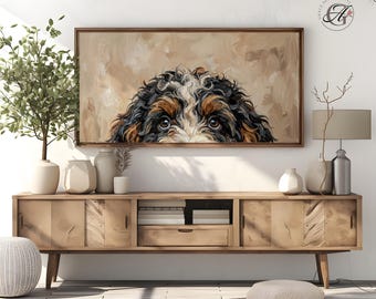 Bernedoodle Peeking Art: Dog Digital for Frame TV (Download)