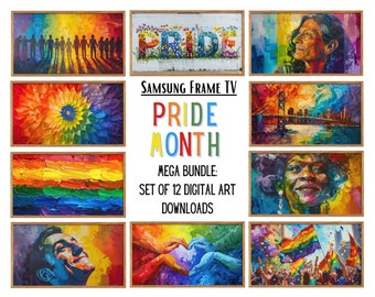 Frame TV Pride Month Art Bundle, LGBTQ Pride Tv Art, Gay Pride Art, Summer Tv Art, Frame Tv Digital Download Pride Art, Rainbow Tv Artwork
