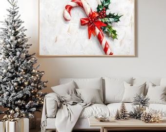 Candy Cane Christmas Art Print: Festive Holiday Decor (Digital Download)