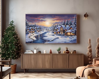 Weihnachten Bilderrahmen TV Kunst: Malerische Winterszene (Digitaler Download)