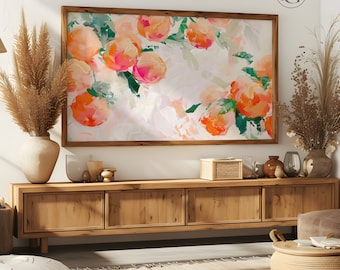 Peaches Frame TV Art: Vintage Fruit Tree Painting (Digital Download)