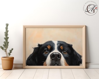 Impresión de Boyero de Berna: Retrato caprichoso de mascota (descarga digital)