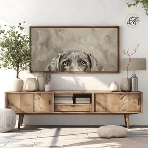 Arte de Weimaraner asomándose: Marco digital de perro para TV (Descarga instantánea)