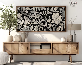 Frame TV Art: Black & White Floral Pattern (Digital Download)