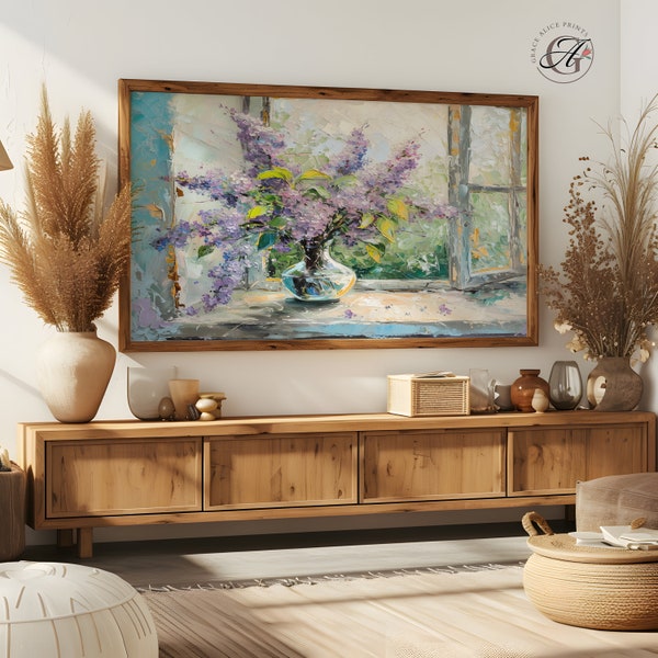 Frame TV Lilacs Art, Lilacs TV Art, Spring Lilacs Art for TV, Flowers Digital Download, Botanical Art, Flower Tv Art, Abstract Flower Tv Art
