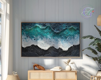 Rahmen TV Art: 3D-Welle am Strand (Digitaler Download)