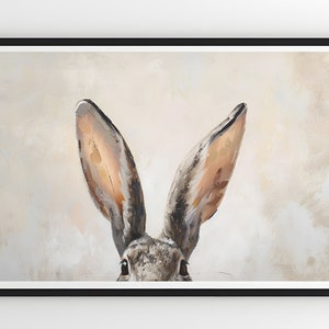 Frame TV Art Easter Bunny Ears, Bunny Ears Frame TV Art, Oil on Canvas Easter Bunny Art for TV Digital Download, Bunny Ears Art, Frame Tv image 6