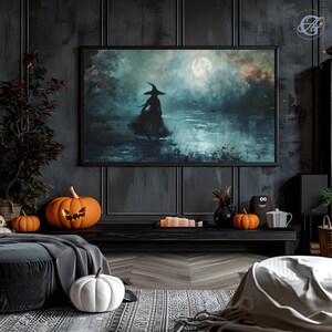 Frame TV Mystic Witch Halloween Art, Halloween Art for Frame TV, Witch Halloween Art, Digital Halloween Art for TV, Farmhouse Frame Art