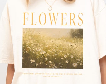 Boho Flower Tee, Comfort Colors Tee, Christelijk shirt, op geloof gebaseerde kleding, gospelkleding, trendy christelijk shirt, Boho Bijbelvers Tee, Boho
