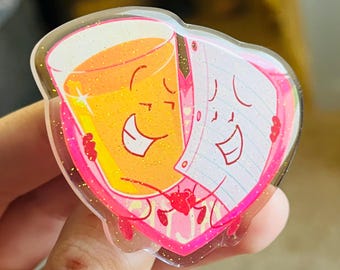 Payjay Heart Pin - Inanimate Insanity Paper and OJ Charm