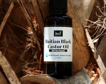 Organic Haitian Black Castor Oil Roasted Lwil Maskriti 100% Pure Natural