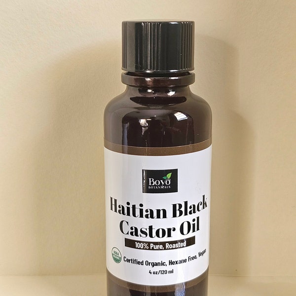 Organic Haitian Black Castor Oil Roasted Lwil Maskriti 100% Pure Natural