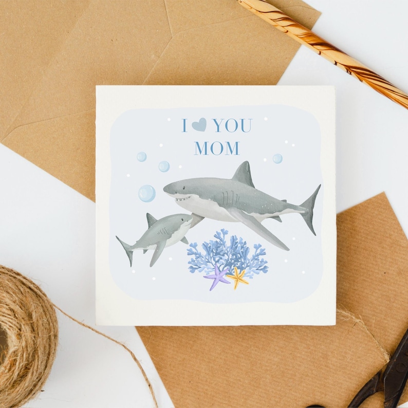 Watercolor Sharks Clipart: Marine Ocean PNG Graphics, Sea Life (Digital Download image 3