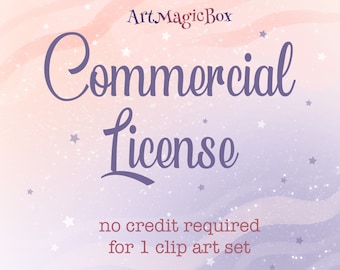 Commercial License, Digital Download Printable ClipArt, Single product