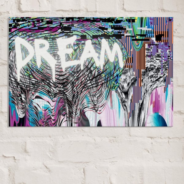 Dream Hypebeast Wall Art, Graffiti Artwork, Cyberpunk Canvas, Trippy Visual Art, Retro Surreal Artwork