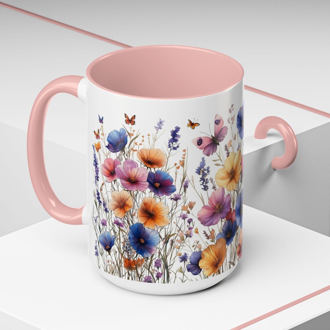 Wildflowers Mug: Boho Cottagecore Floral Coffee Mug (11oz, 15oz) - Etsy