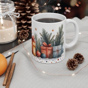 Christmas Gifts 11oz Mug - Holiday Present Ceramic Cup, Festive Xmas Drinkware, Seasonal Tea Mug, Unique Stocking Stuffer Coffee Cup, Winter