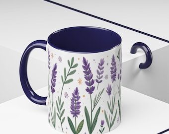 Lavender Floral Tea Mug: Botanical Cottagecore Drinkware