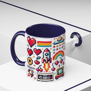 Pixel Art Mug: 8-Bit Retro Gamer Design