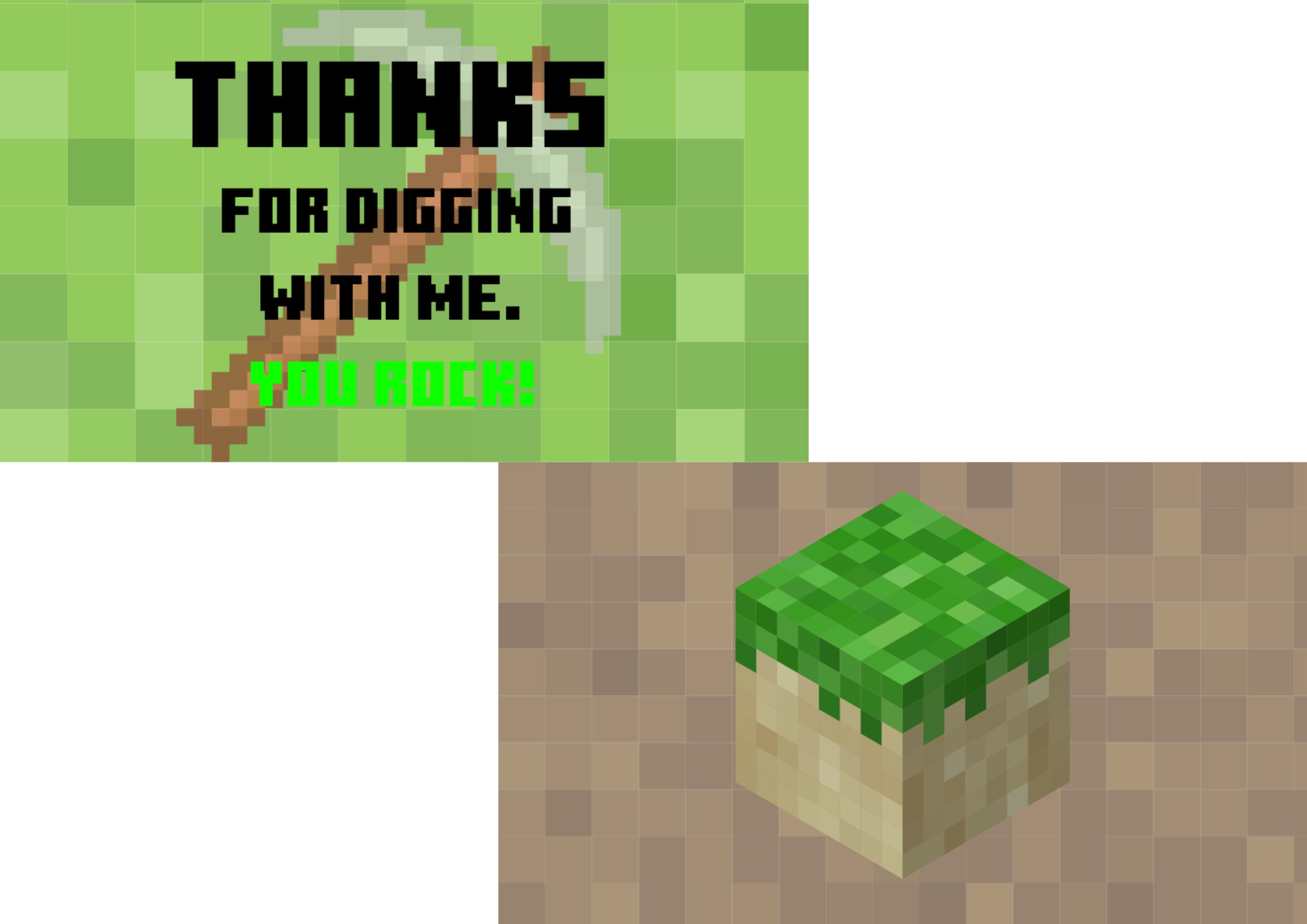 Minecraft Thank You Birthday Tags Cards - Etsy