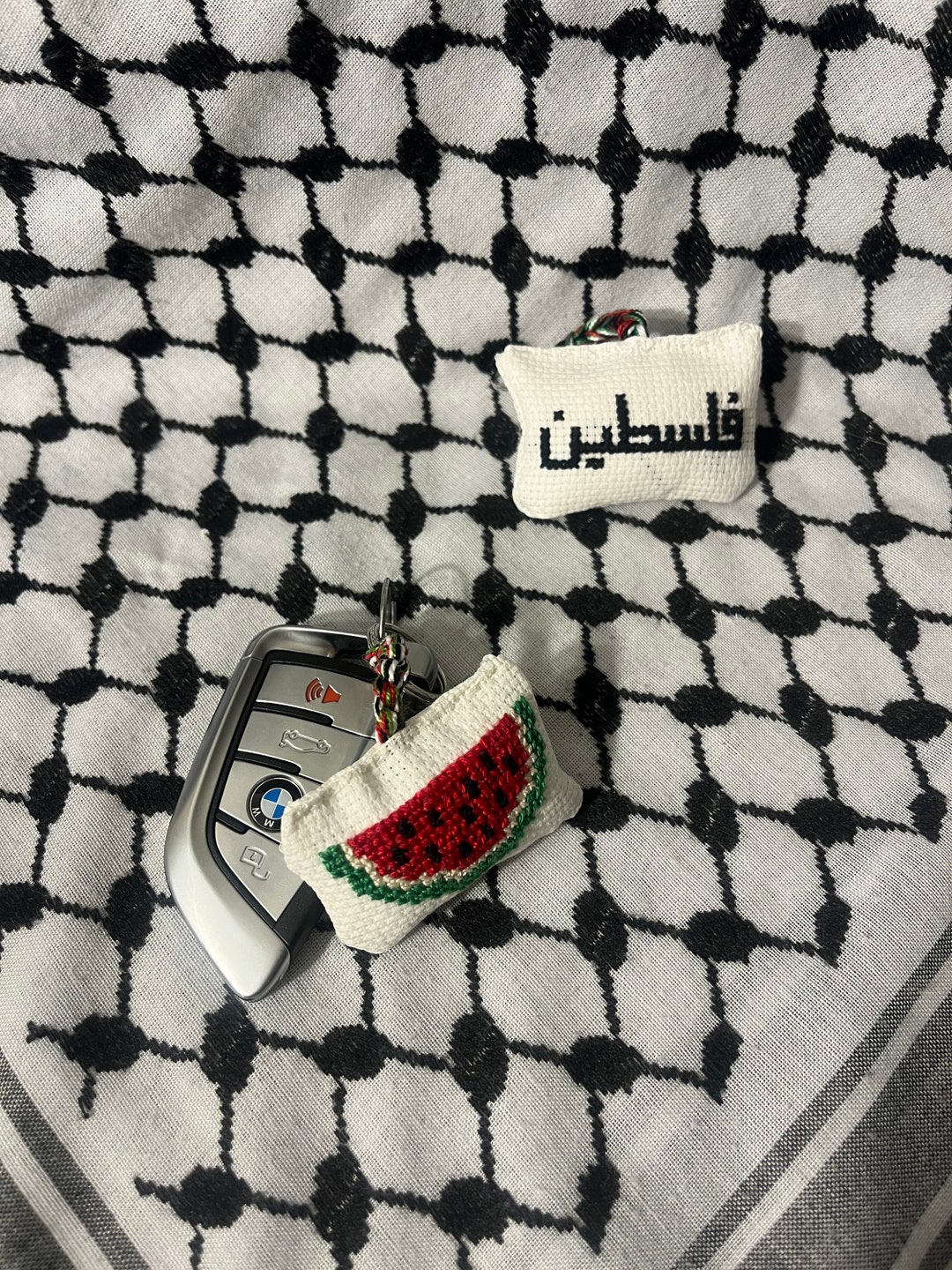 Falastin/watermelon Tatreez Keychain - Etsy