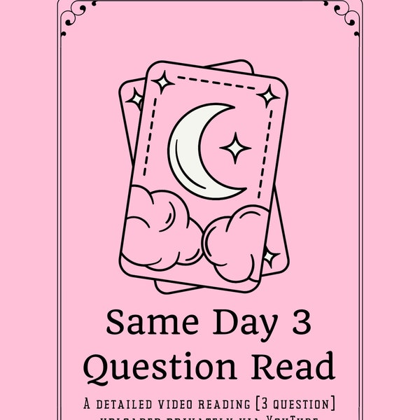 Same Day 3 Question Tarot Reading - Fast Accurate Reliable Experienced Reader - Email Address Required For Delivery