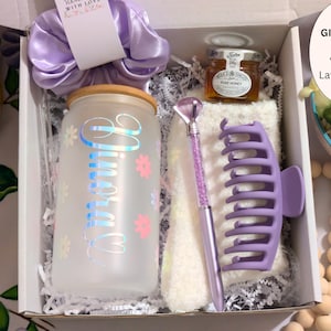 Personalized Tumbler gift box for Best Friend Custom Name Gift Box for sister Recovery Gift Box Hygge Gift Box for her Holiday Gift box set