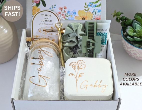 Hygge Birthday box, Thinking of you gift box for women, Birth flower gift box for her, Self Care package for friends, Birth month flower set