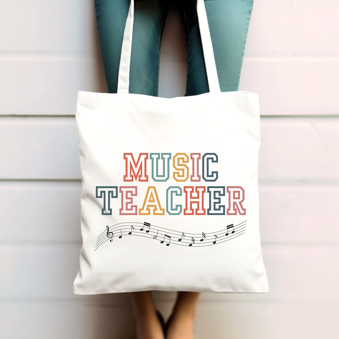 Music Teacher Tote Bag, Music Teacher Gift, Gift For Music Teacher, Teacher Appreciation, Music