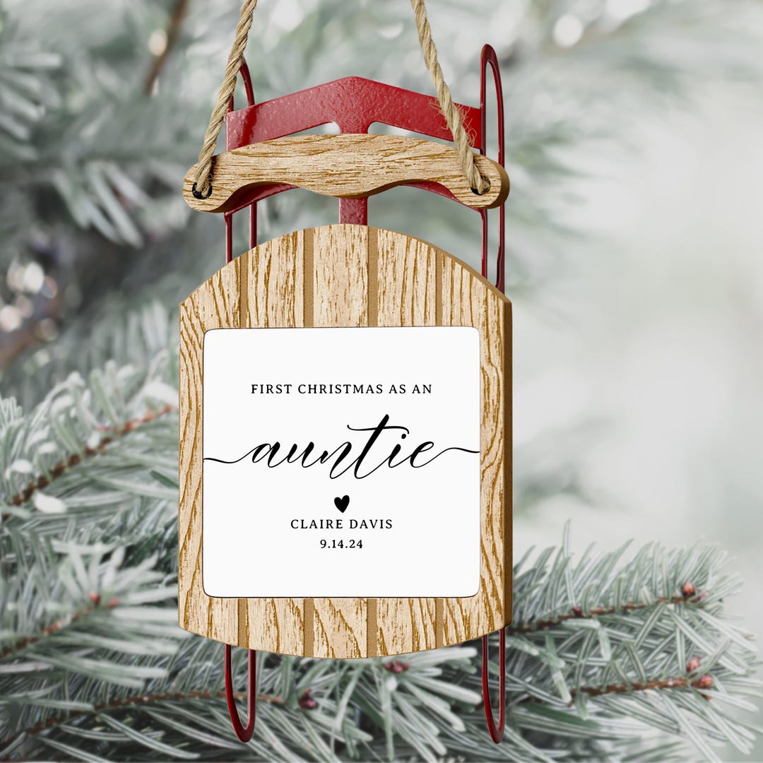 New Aunt Christmas Ornament, First Christmas as an Auntie Ornament ...