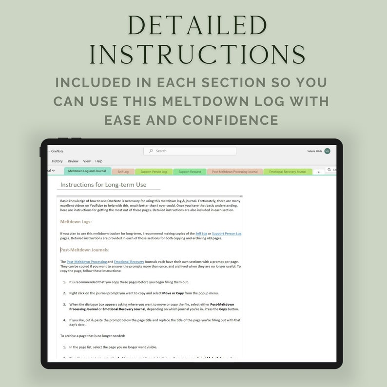 Shortwave Log Onenote Autistic Meltdown Log Onenote Template & Digital Journal | Mental ...