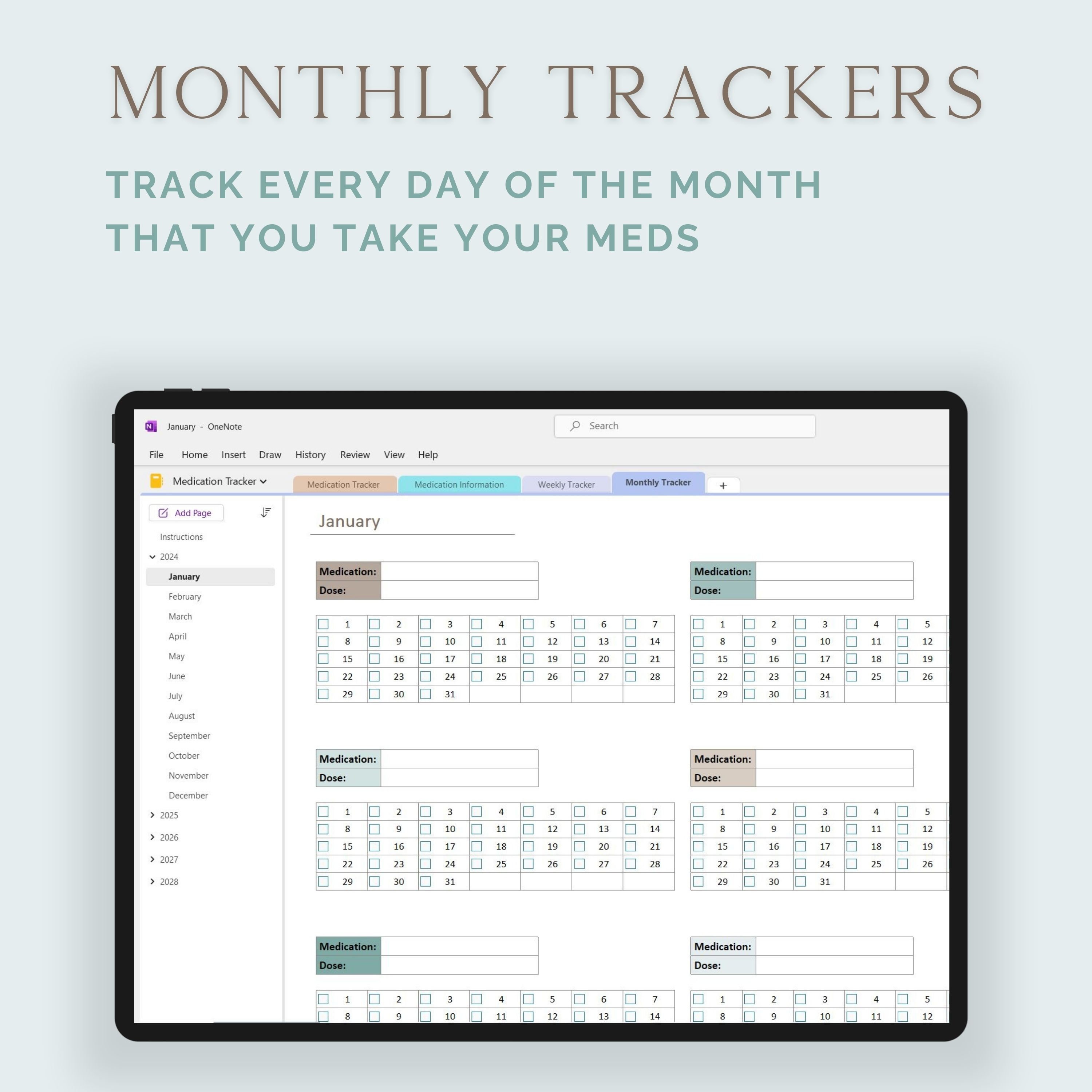 Onenote Template Medicine Tracker Medication Log Medication List Onenote Template Medicine Tracker Medication Log Medication List