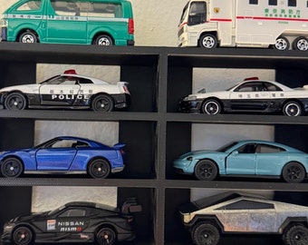 1:64 Miniaturowy samochodzik ekspozycyjny 3x2 mieści do 8 samochodów (bez wiertarki, klej do ściany) Tylko do ekspozycji — bez pojazdów Kompatybilny z Hot Wheels