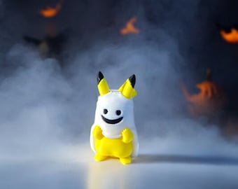 3D Printed Halloween Pikachu Figurine, Ghost Costume Charm