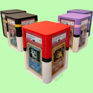 Exhibición de tarjetas graduadas Almacenamiento de cubos PSA/BGS Almacenamiento de hasta 17 tarjetas Pokémon Béisbol Baloncesto Anime - SOLO almacenamiento (sin tarjetas) Elija color
