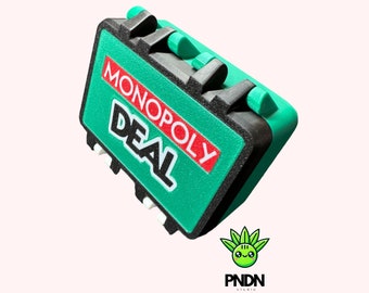 Pudełko do przechowywania gry Monopoly Deal – niestandardowe, drukowane w technologii 3D, z zatrzaskową pokrywką, przyjazne dla środowiska, trwałe pudełko do gry