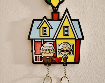 Brelok dla pary inspirowany serialem „Up House” Ellie i Carl – drukowany w 3D napis „Adventure is Out There” na ścianę, walentynki, luty, rocznica