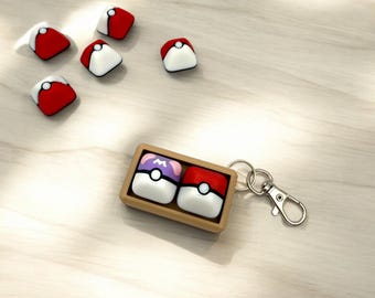 Pokeball Two Clicky Switch – dotykowy, mechaniczny klawisz | Brelok z przyciskiem | stres sensoryczny, lęk