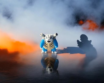 Figurka w kształcie szkieletu Blastoise'a na Halloween - Trwała i przyjazna dla środowiska zawieszka - Drukowana w 3D