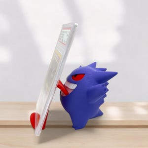 Gengar PSA Karte Platte Zunge Display Ständer Top Halter für Purple Spooky Ghost Pokémon Graded Kartensammler Nur Stand - Karte nicht enthalten