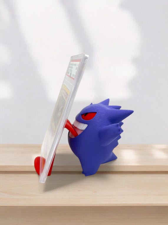 Gengar PSA Card Slab Tongue Display Stand Top Holder for Purple Spooky Ghost Pokémon Graded Card Collectors Stand only - card not included
