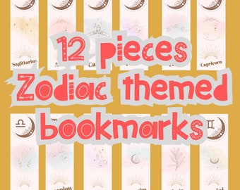 Zodiac Sign Bookmarks Collection - Printable bookmark Bundle, Bookmark  SVG, Bookmark designes PNG, bookmark ideas, Horoscope, Astrological